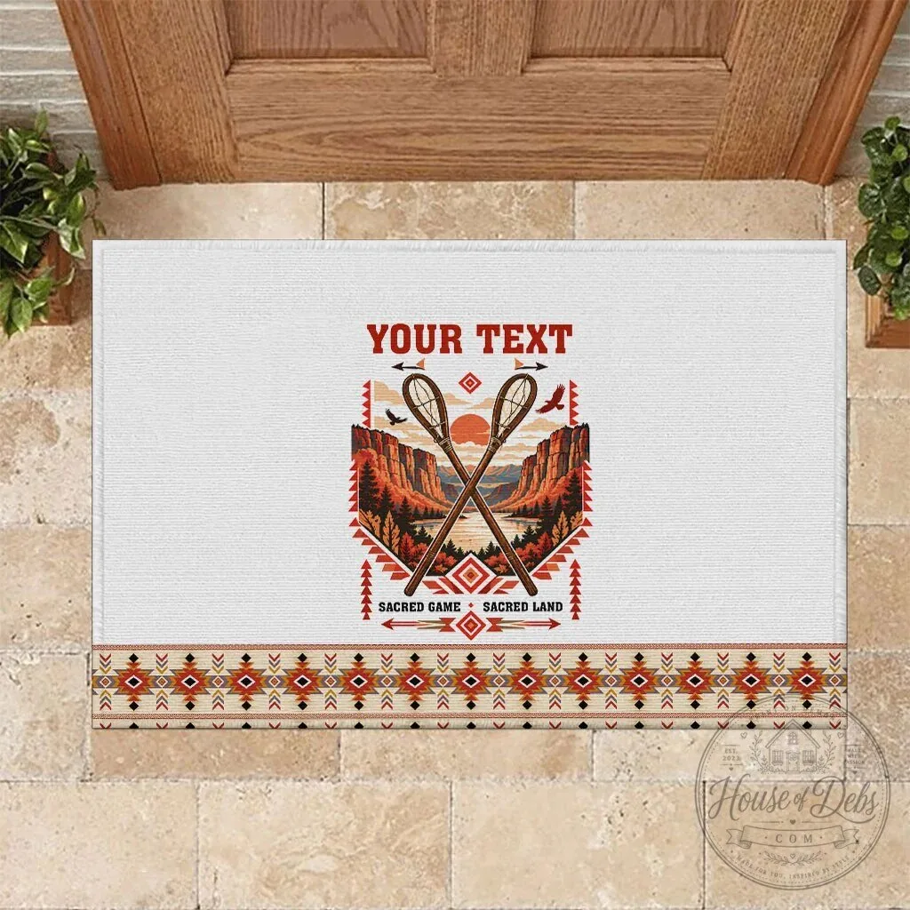 Personalized Chahta Yakni Stickball Heritage Native American Tribal Landscape Doormat