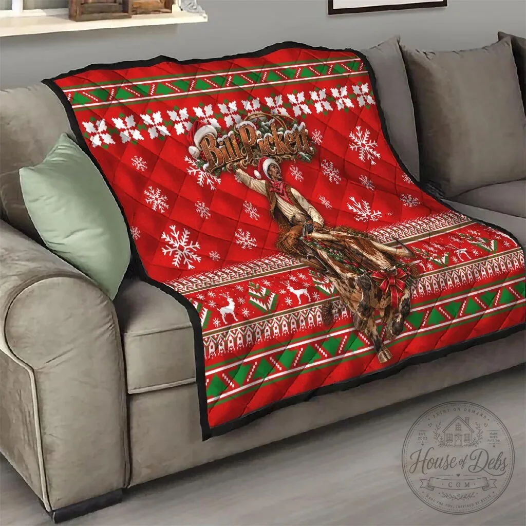 Bill Pickett Christmas Cowboy Rodeo Snowy Winter Western Art Quilt Blanket 12 Bill Pickett Christmas Cowboy Rodeo Snowy Winter Western Art Quilt Blanket