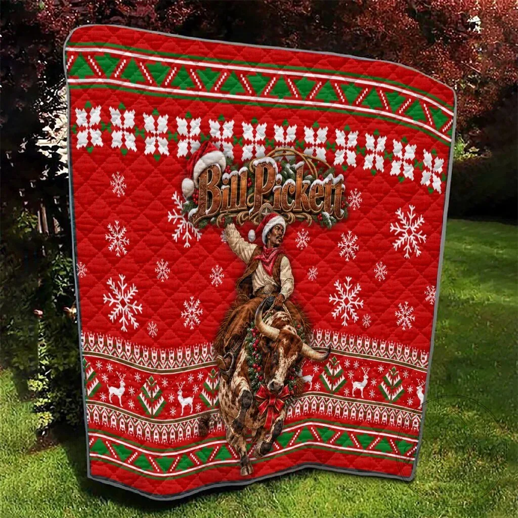 Bill Pickett Christmas Cowboy Rodeo Snowy Winter Western Art Quilt Blanket 13 Bill Pickett Christmas Cowboy Rodeo Snowy Winter Western Art Quilt Blanket