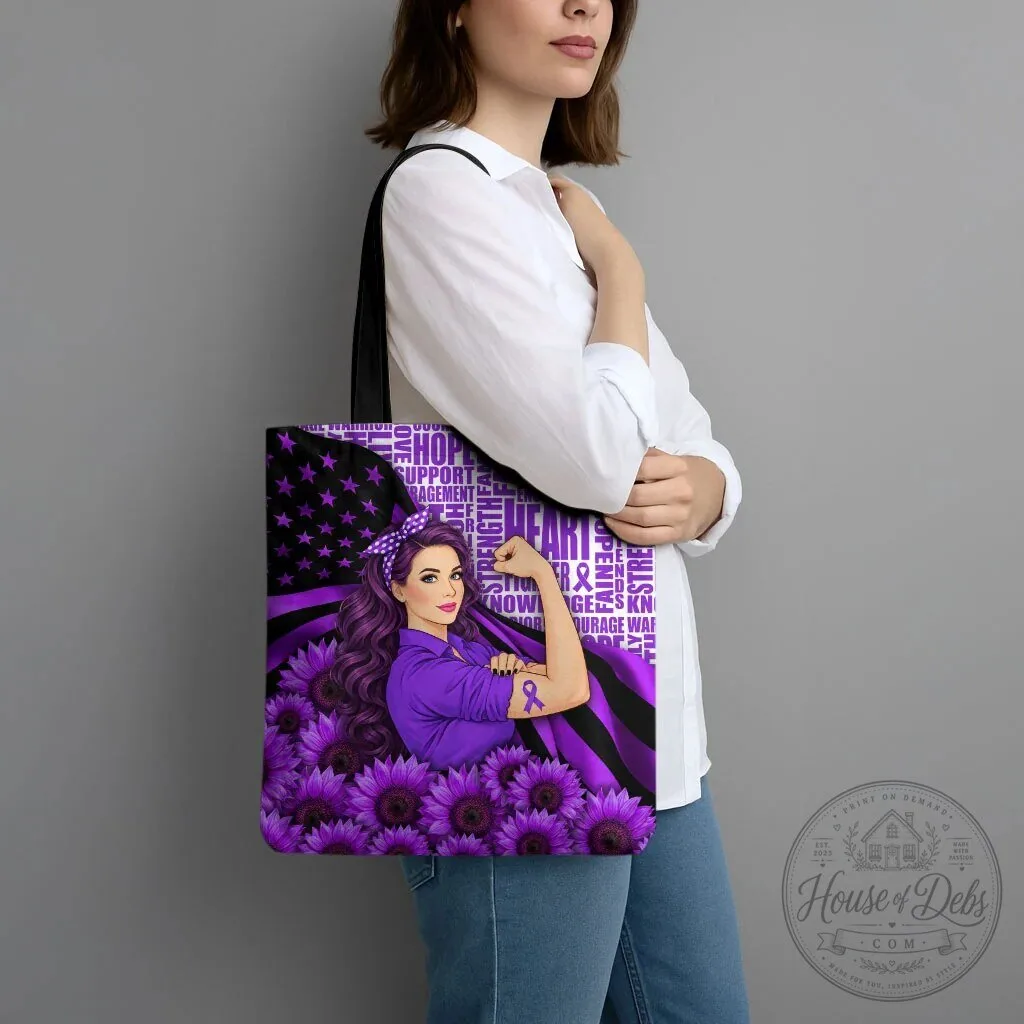 Domestic Violence Awareness Strong Woman Purple Ribbon Sunflower Tote Bag 11 Domestic Violence Awareness Strong Woman Purple Ribbon Sunflower Tote Bag