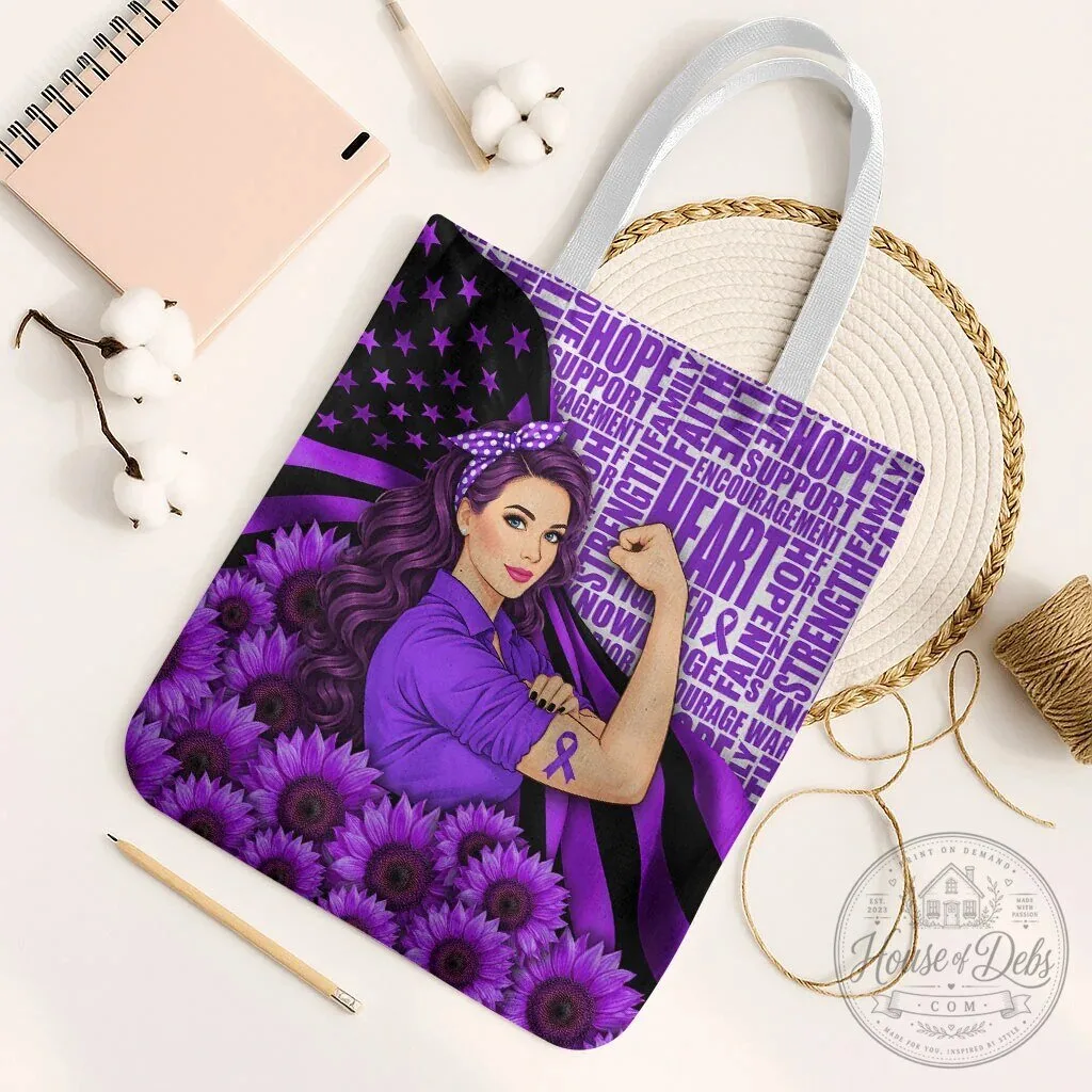 Domestic Violence Awareness Strong Woman Purple Ribbon Sunflower Tote Bag 13 Domestic Violence Awareness Strong Woman Purple Ribbon Sunflower Tote Bag
