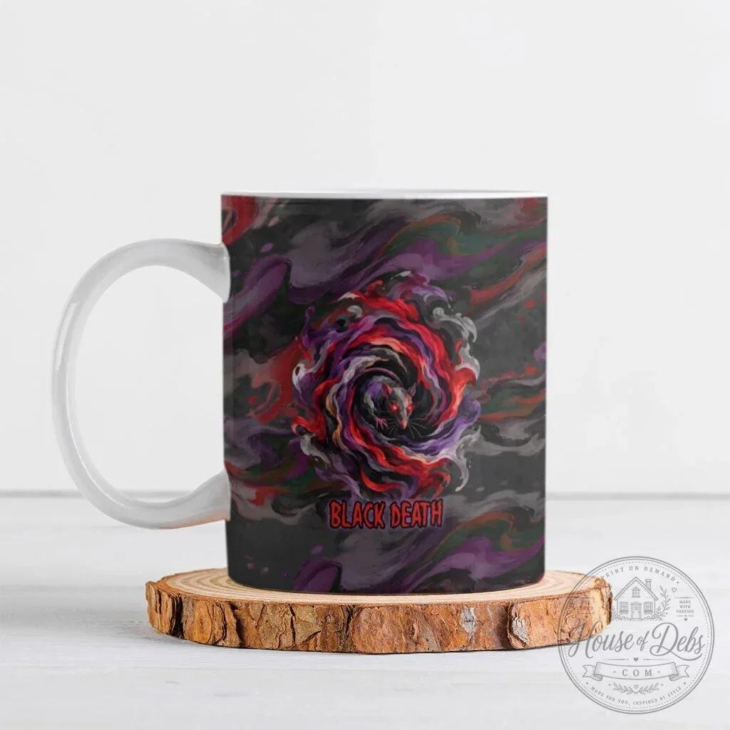 Black Death Plague Doctor Rat Horror Gothic Fantasy Ceramic Mug