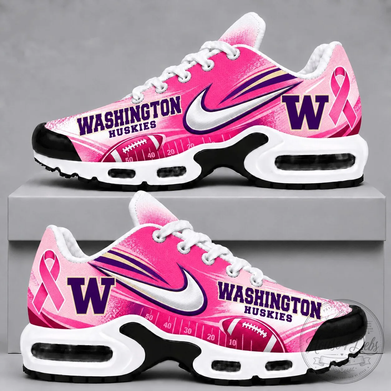 Washington Huskies Breast Cancer Awareness Football Pink Sneakers
