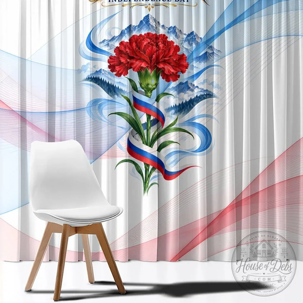 Slovenia Independence Day Red Carnation Flower Mount Triglav Flag Window Curtain 13 Slovenia Independence Day Red Carnation Flower Mount Triglav Flag Window Curtain