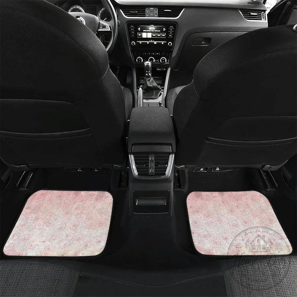 Pink Rose Floral Horse Saddle Car Floor Mats Set 9 Pink Rose Floral Horse Saddle Car Floor Mats Set