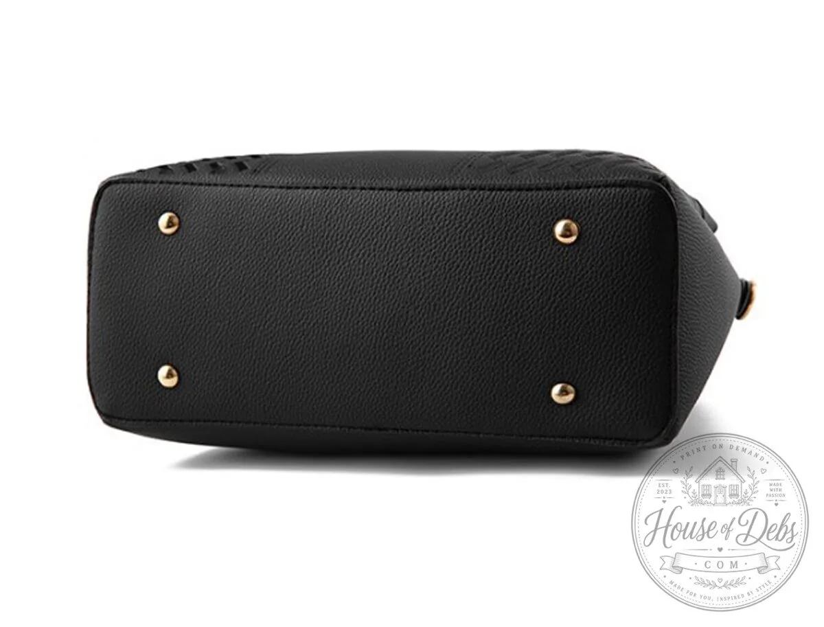 Custom Name Black Leather Handbag Purse with Fiat Car Logo for Women 30 Custom Name Black Leather Handbag Purse with Fiat Car Logo for Women