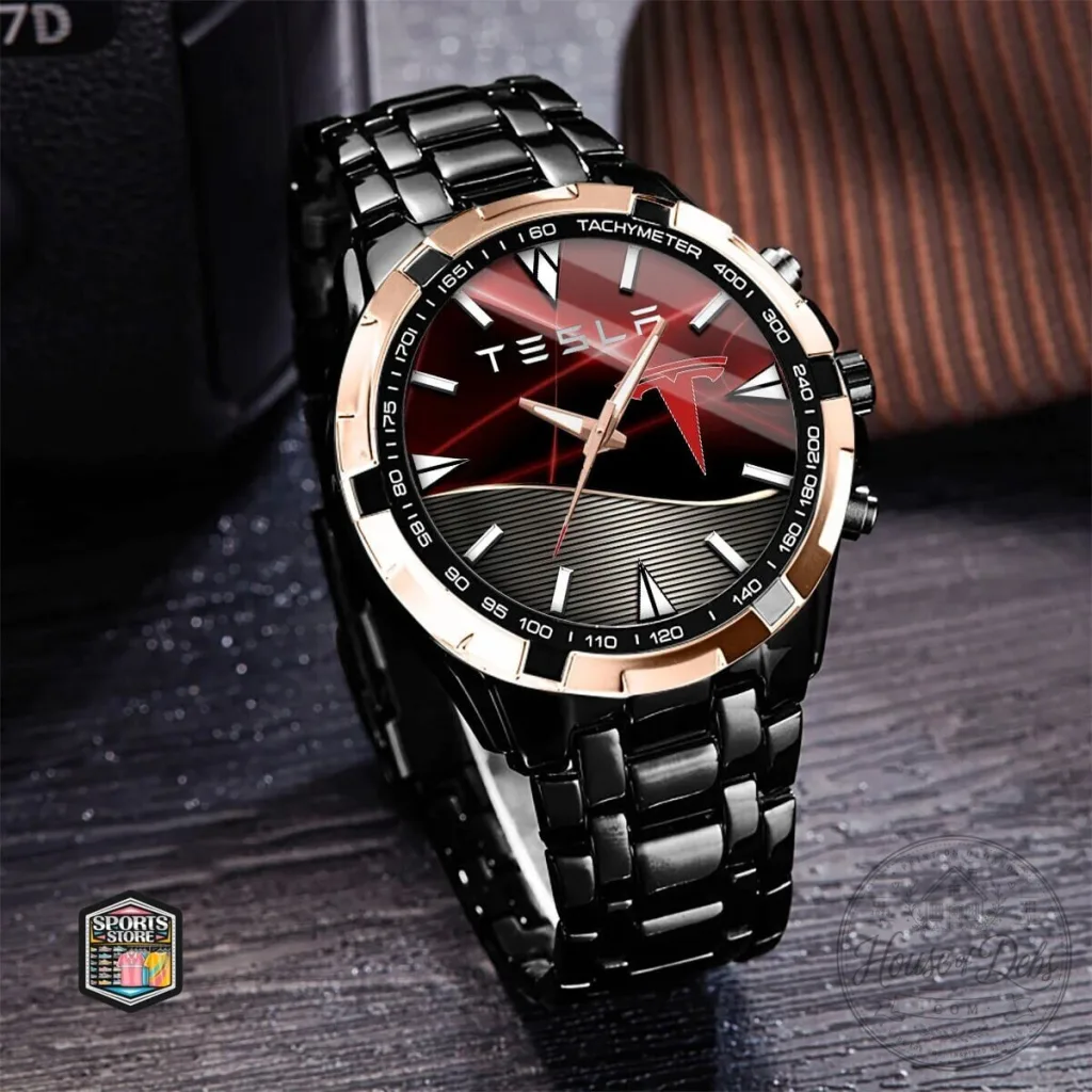Tesla Motors Luxury Black and Rose Gold Stainless Steel Quartz Watch 19 Tesla Motors Luxury Black and Rose Gold Stainless Steel Quartz Watch