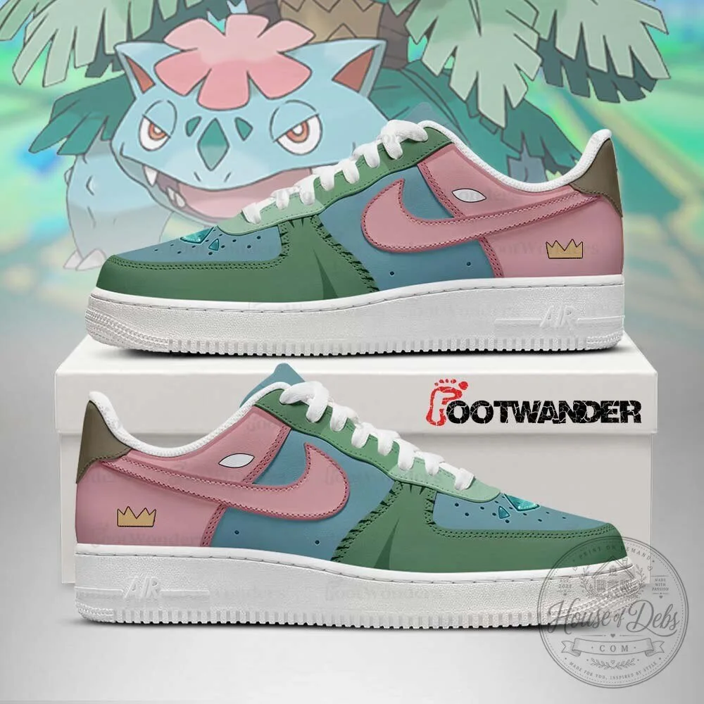 Mega Venusaur Pokemon Custom Embossed Logo Shoes