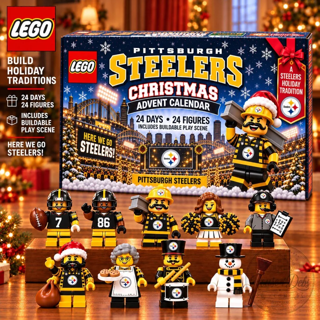 Pittsburgh Steelers Christmas Advent Calendar with 24 LEGO Minifigures Pittsburgh Steelers Christmas Advent Calendar with 24 LEGO Minifigures 2D