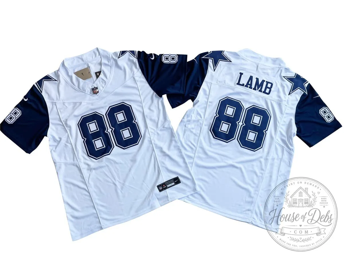 CeeDee Lamb Dallas Cowboys White Football Jersey Stitched Number 88