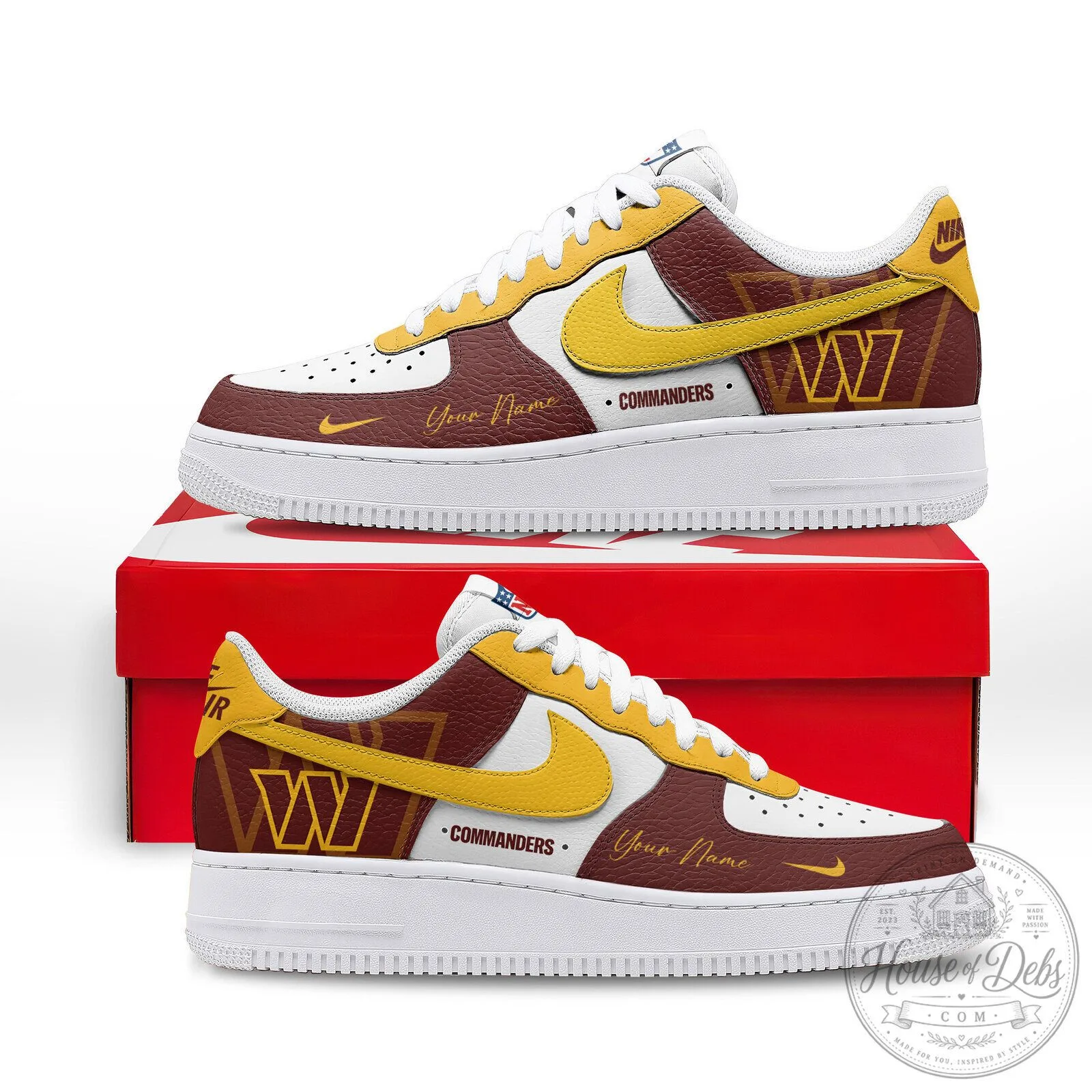 Washington Commanders Victory Pride Custom Air Force 1 Style Shoes