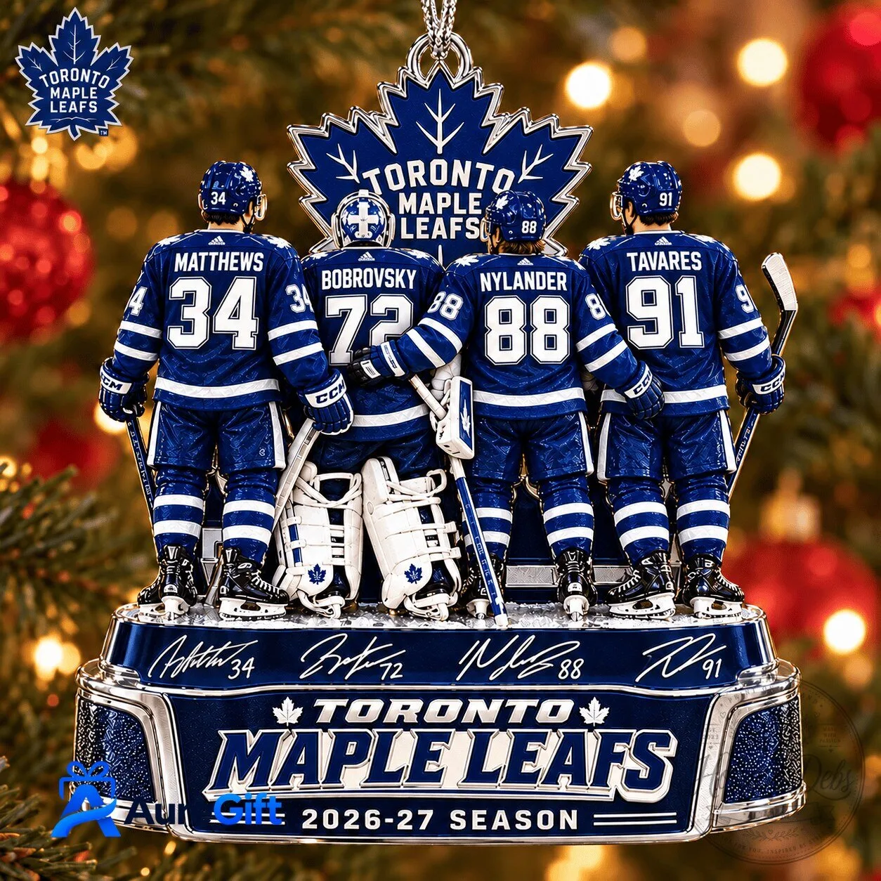 Toronto Maple Leafs Hockey Team Personalized Acrylic Christmas Ornament