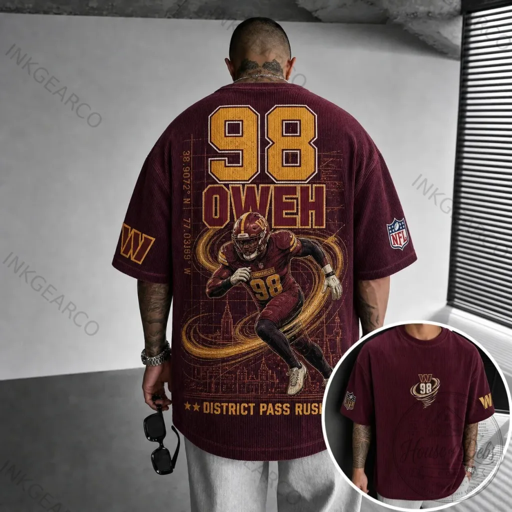 Washington Commanders Chase Young District Pass Rusher Football T-Shirt Washington Commanders Chase Young District Pass Rusher Football T-Shirt