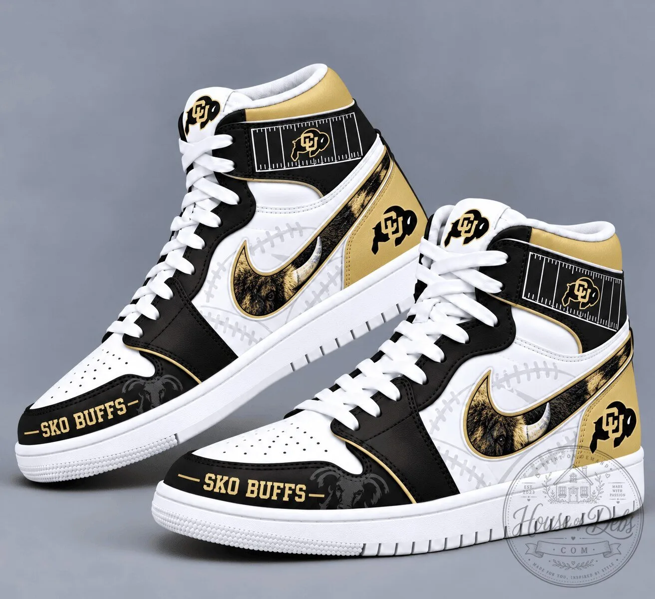 Colorado Buffaloes Team Spirit Air Jordan 1 High Top Shoes