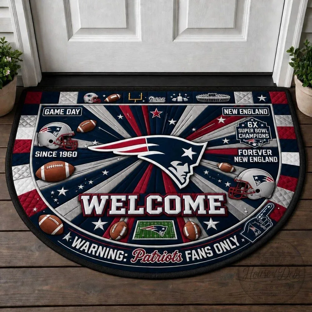New England Patriots Super Bowl Champions Welcome Doormat for Game Day
