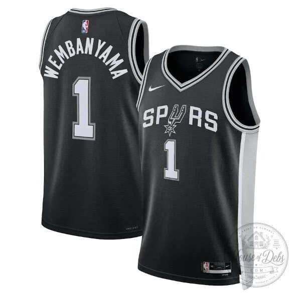 Victor Wembanyama San Antonio Spurs Icon Edition Black Basketball Jersey