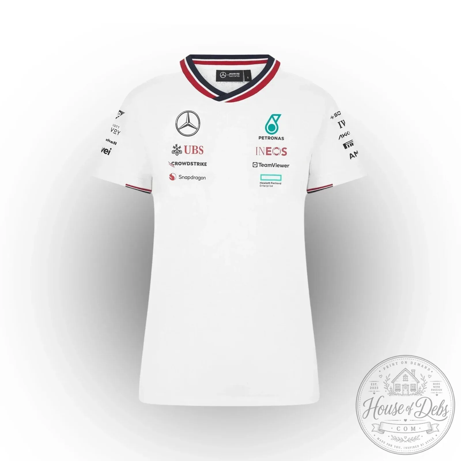 Mercedes-AMG Petronas Formula One Team White Women's Racing Jersey