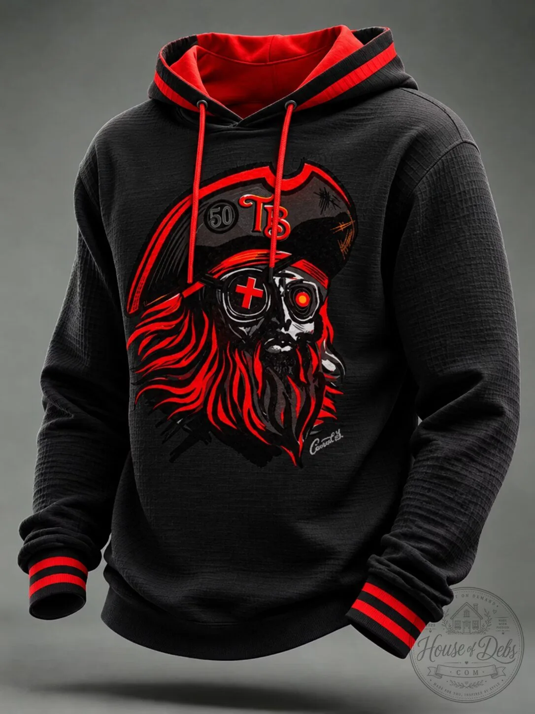 Tampa Bay Buccaneers Pirate Skull Retro Football Hoodie