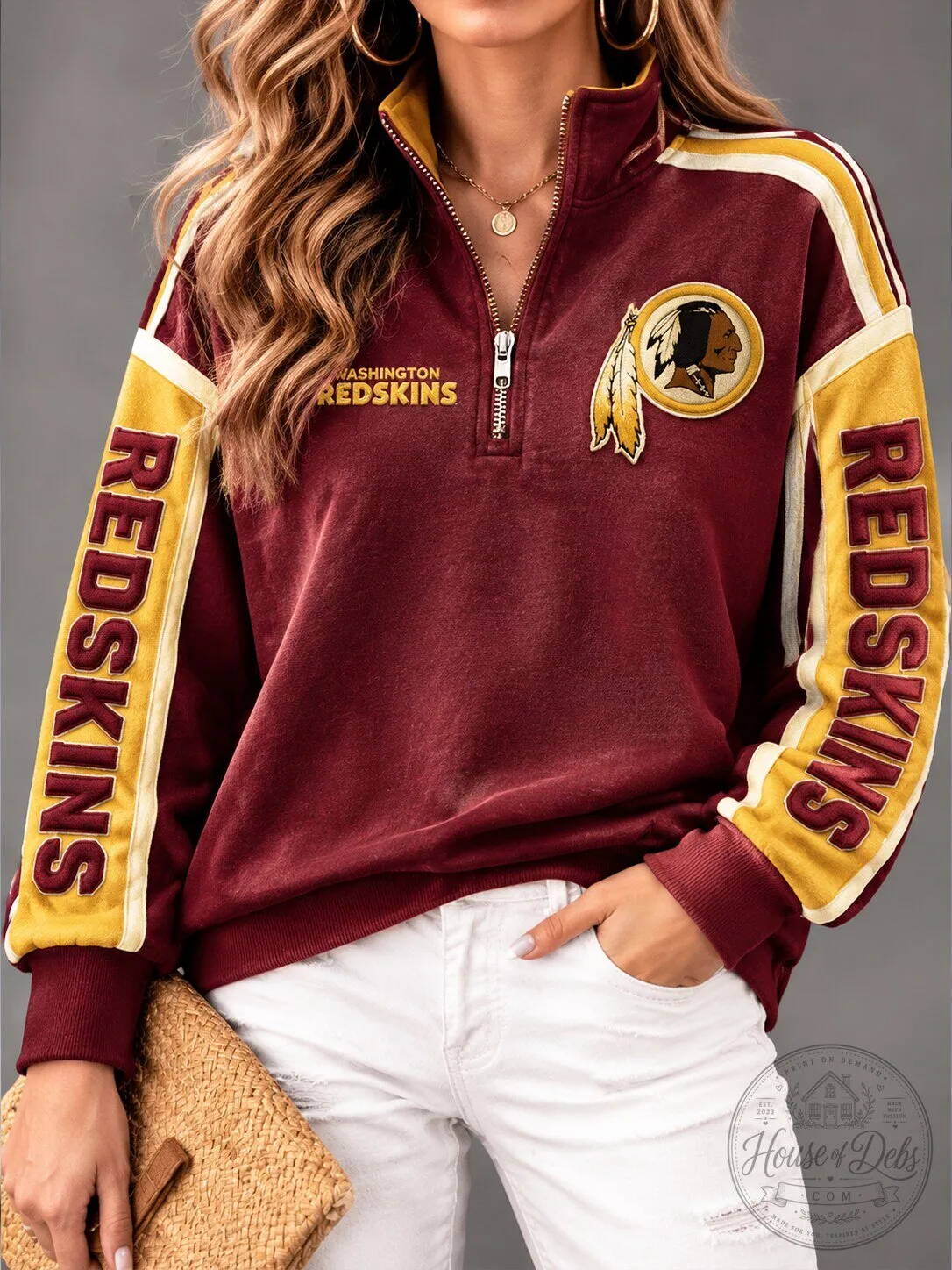 Washington Redskins Quarter-Zip Pullover Sweatshirt for Women