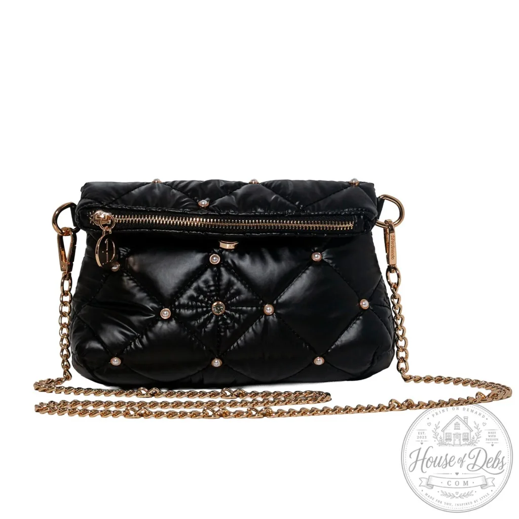 Diferdinando Weekend at the Lodge Quilted Black Clutch Crossbody Bag