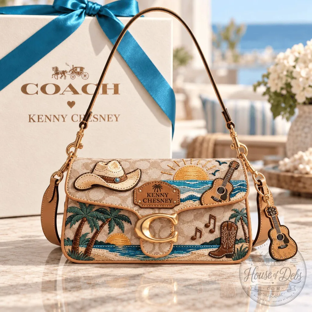 Coach Kenny Chesney Signature Canvas Tabby Shoulder Bag 20 with Beach Motif