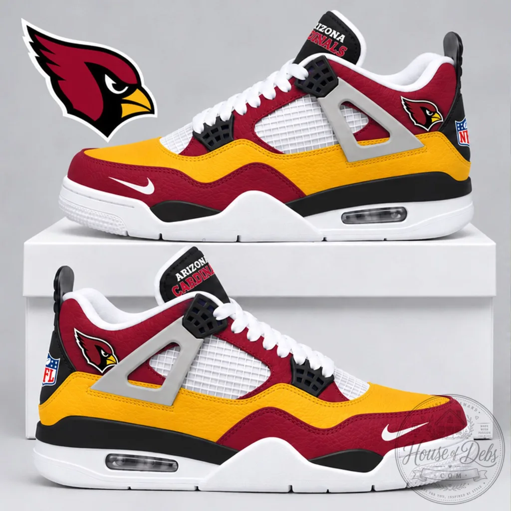 Arizona Cardinals Premium National Football League Retro Court Sneakers Shoes