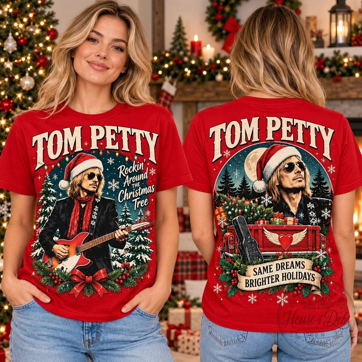 Holiday T-Shirt featuring Tom Petty's Rockin' Around The Christmas Tree