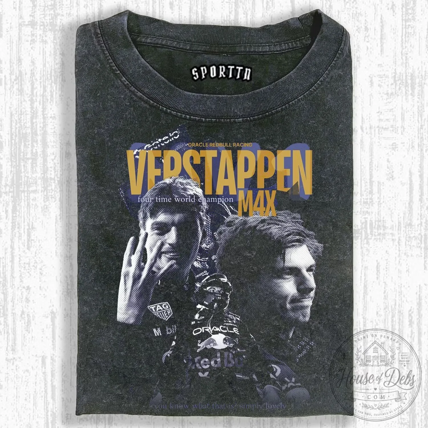 Oracle Red Bull Racing Formula 1 Champion T-Shirt featuring Max Verstappen 2 Oracle Red Bull Racing Formula 1 Champion T-Shirt featuring Max Verstappen