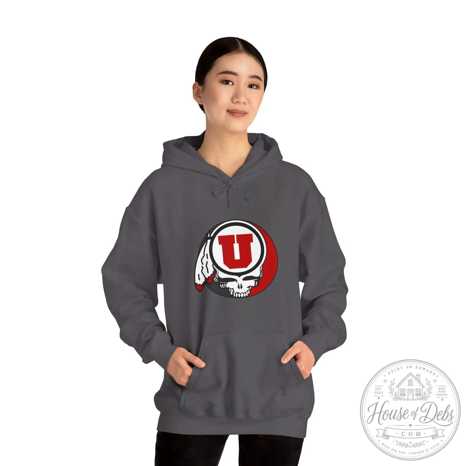University of Utah Utes Skull and Feather Logo Hoodie 9 University of Utah Utes Skull and Feather Logo Hoodie