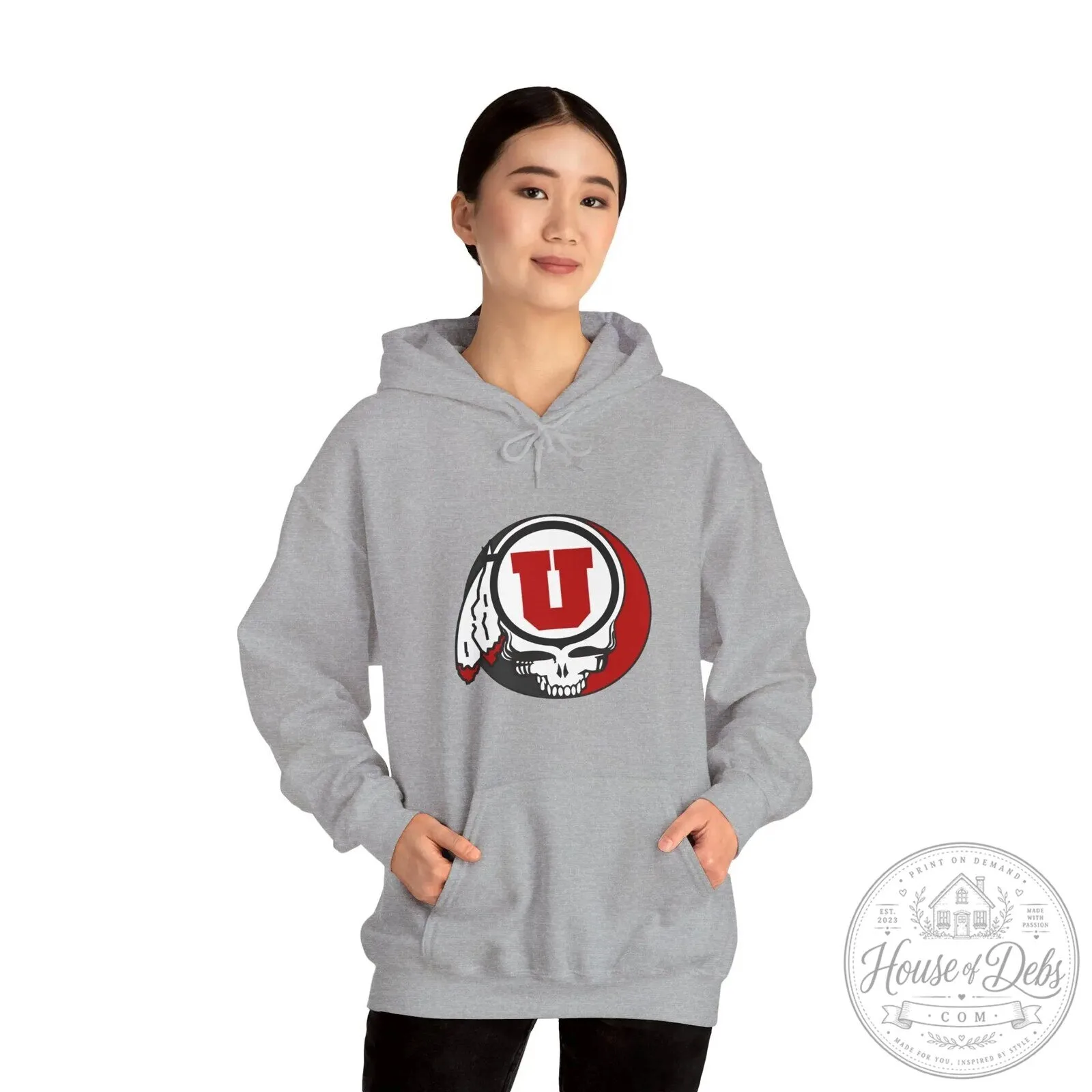 University of Utah Utes Skull and Feather Logo Hoodie 10 University of Utah Utes Skull and Feather Logo Hoodie