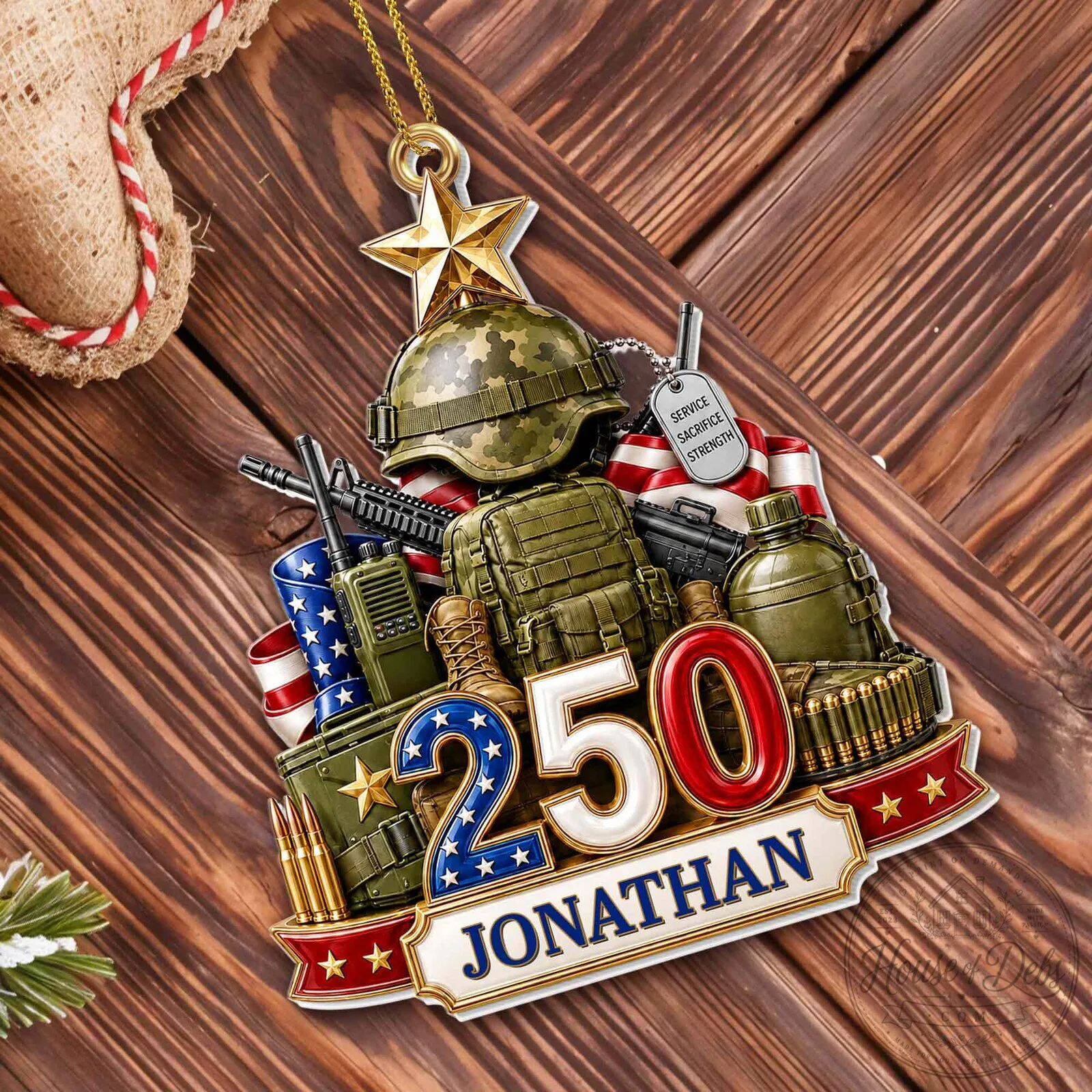 Military Service Sacrifice Strength Personalized Acrylic Ornament 14 Military Service Sacrifice Strength Personalized Acrylic Ornament