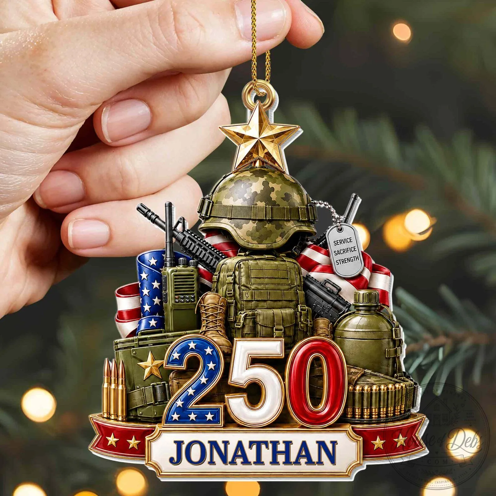 Military Service Sacrifice Strength Personalized Acrylic Ornament 15 Military Service Sacrifice Strength Personalized Acrylic Ornament
