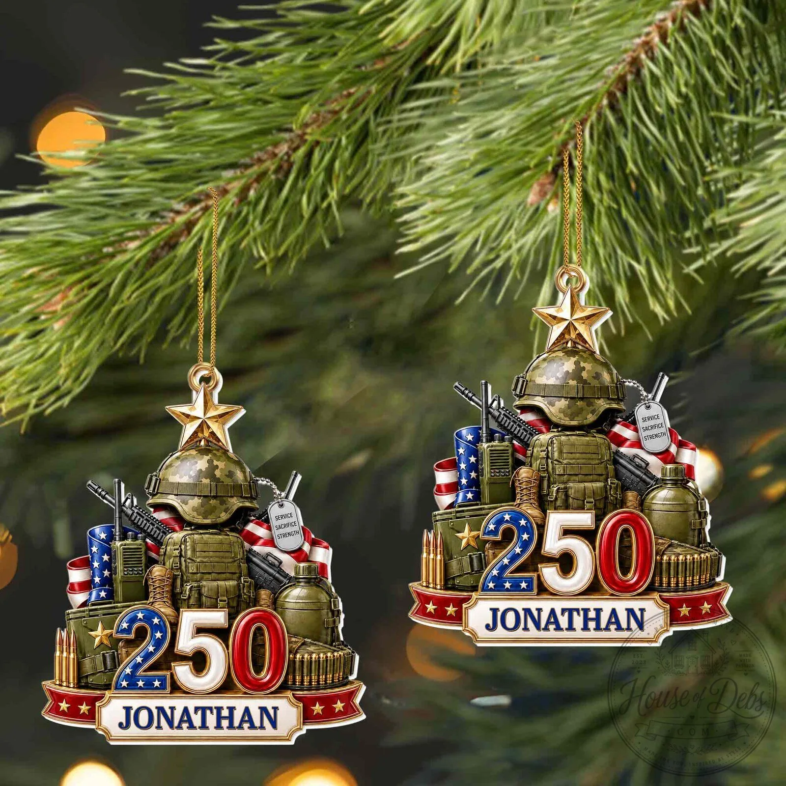 Military Service Sacrifice Strength Personalized Acrylic Ornament 17 Military Service Sacrifice Strength Personalized Acrylic Ornament