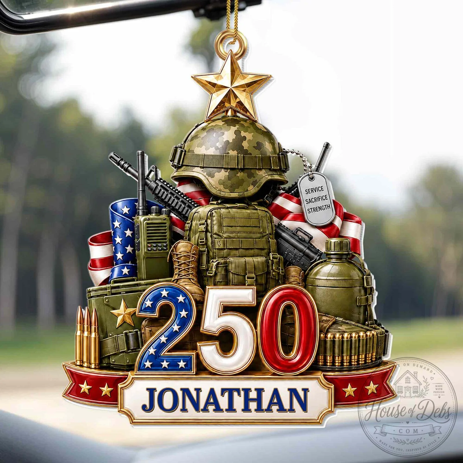 Military Service Sacrifice Strength Personalized Acrylic Ornament 18 Military Service Sacrifice Strength Personalized Acrylic Ornament