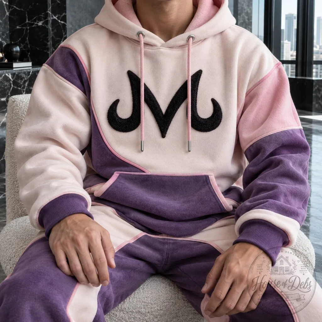 Dragon Ball Z Majin Buu Pink and Purple Color Block Oversized Hoodie 7 Dragon Ball Z Majin Buu Pink and Purple Color Block Oversized Hoodie
