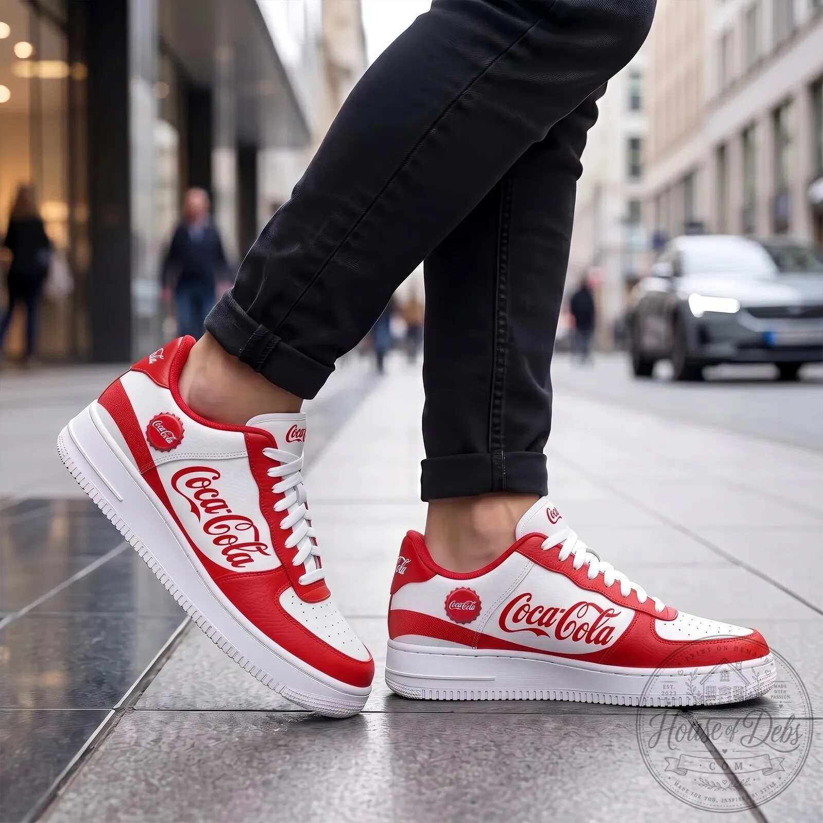 Coca-Cola Classic Red and White Branded Air Force 1 Style Shoes 9 Coca-Cola Classic Red and White Branded Air Force 1 Style Shoes