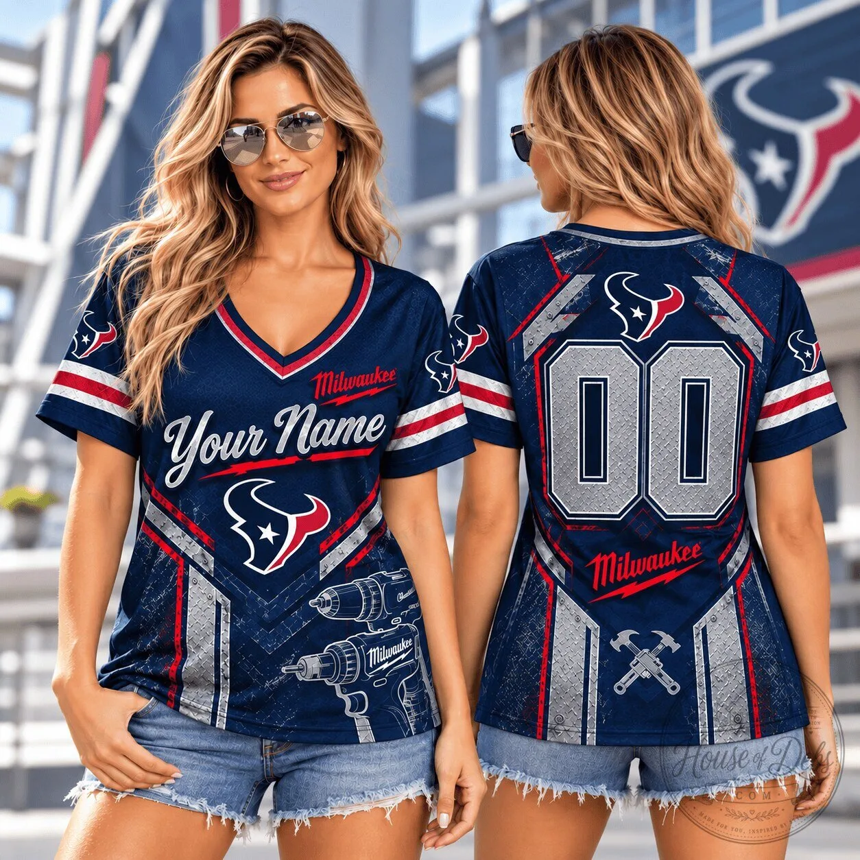 Houston Texans Personalized Name and Number Milwaukee Iron Football Jersey 2 Houston Texans Personalized Name and Number Milwaukee Iron Football Jersey