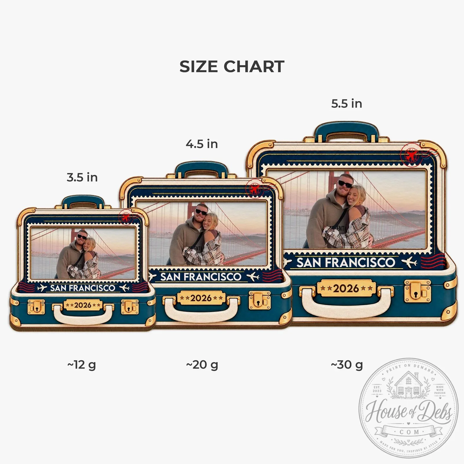 Personalized Suitcase Travel Photo Ornament, Custom Family Vacation Keepsake Gift 14 Personalized Suitcase Travel Photo Ornament, Custom Family Vacation Keepsake Gift