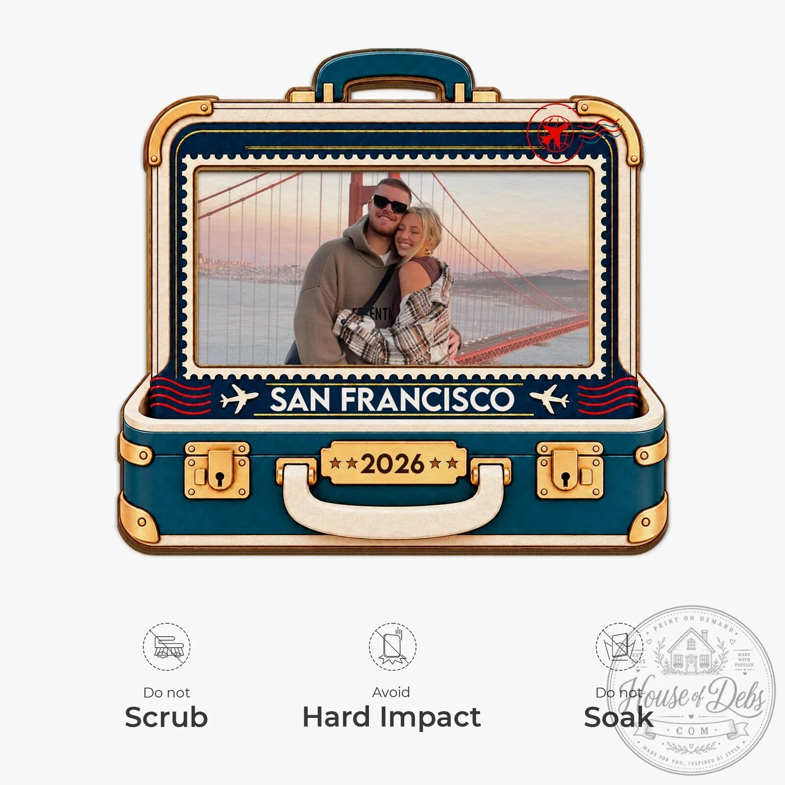 Personalized Suitcase Travel Photo Ornament, Custom Family Vacation Keepsake Gift 16 Personalized Suitcase Travel Photo Ornament, Custom Family Vacation Keepsake Gift