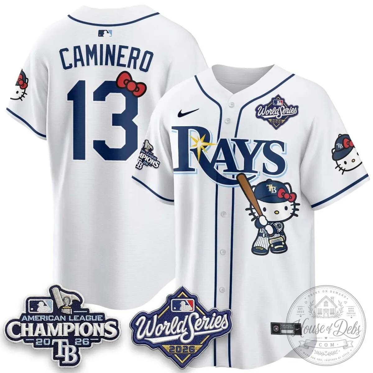 Tampa Bay Rays Hello Kitty American League Champions 2026 Baseball Jersey