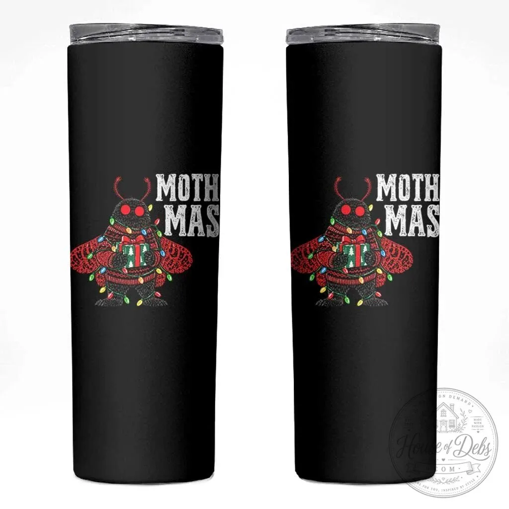 Merry Mothmas Cute Mothman Christmas Holiday Skinny Tumbler 1 Merry Mothmas Cute Mothman Christmas Holiday Skinny Tumbler