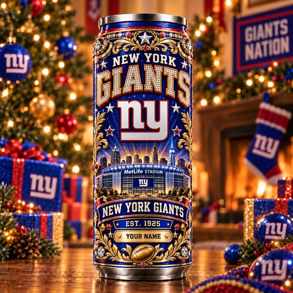 Personalized Can Tumbler for New York Giants NFL Football Team