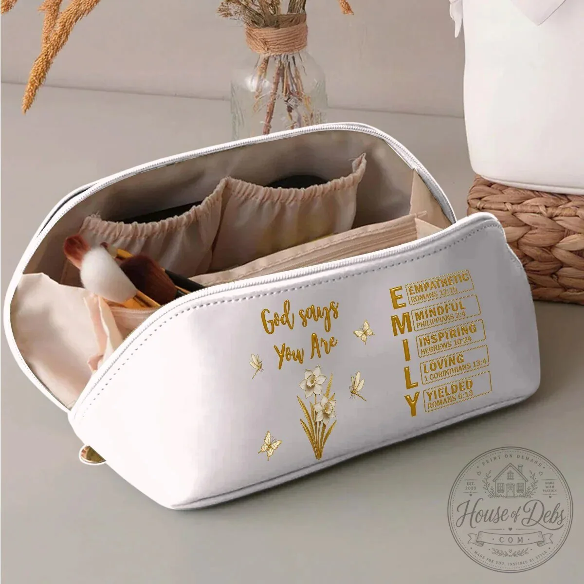 Personalized God Says You Are Christian Bible Verse Makeup Bag 26 Personalized God Says You Are Christian Bible Verse Makeup Bag