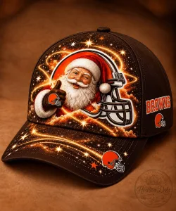 Cleveland Browns Santa Claus Christmas Golden Starlight Baseball Cap Hat