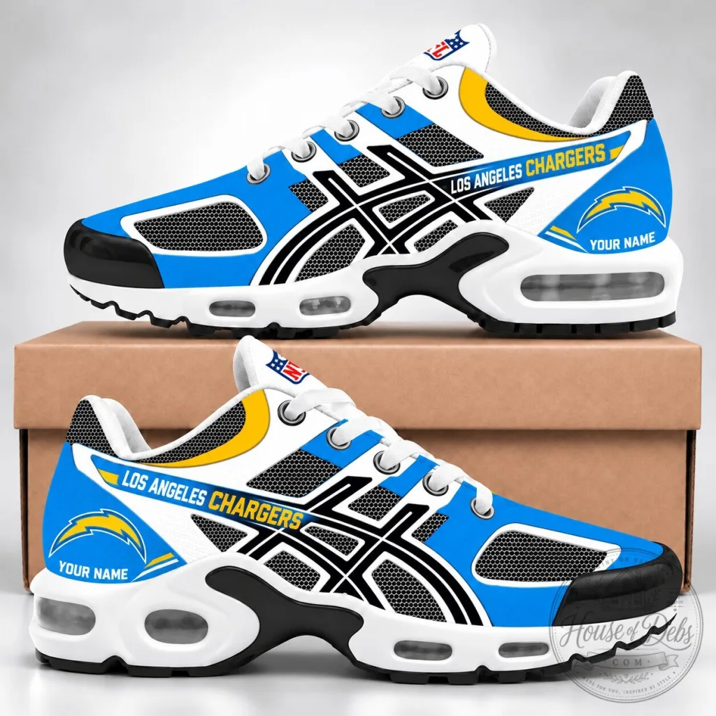 Los Angeles Chargers Personalized Team Logo Blue White Black Air Max Plus Shoes