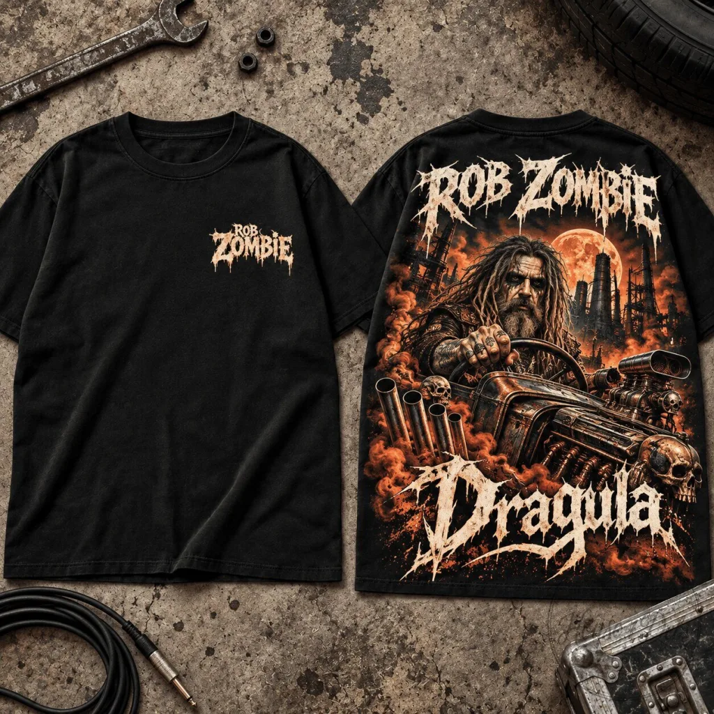Rob Zombie Dragula Industrial Metal Music Album Art Black Graphic T-Shirt