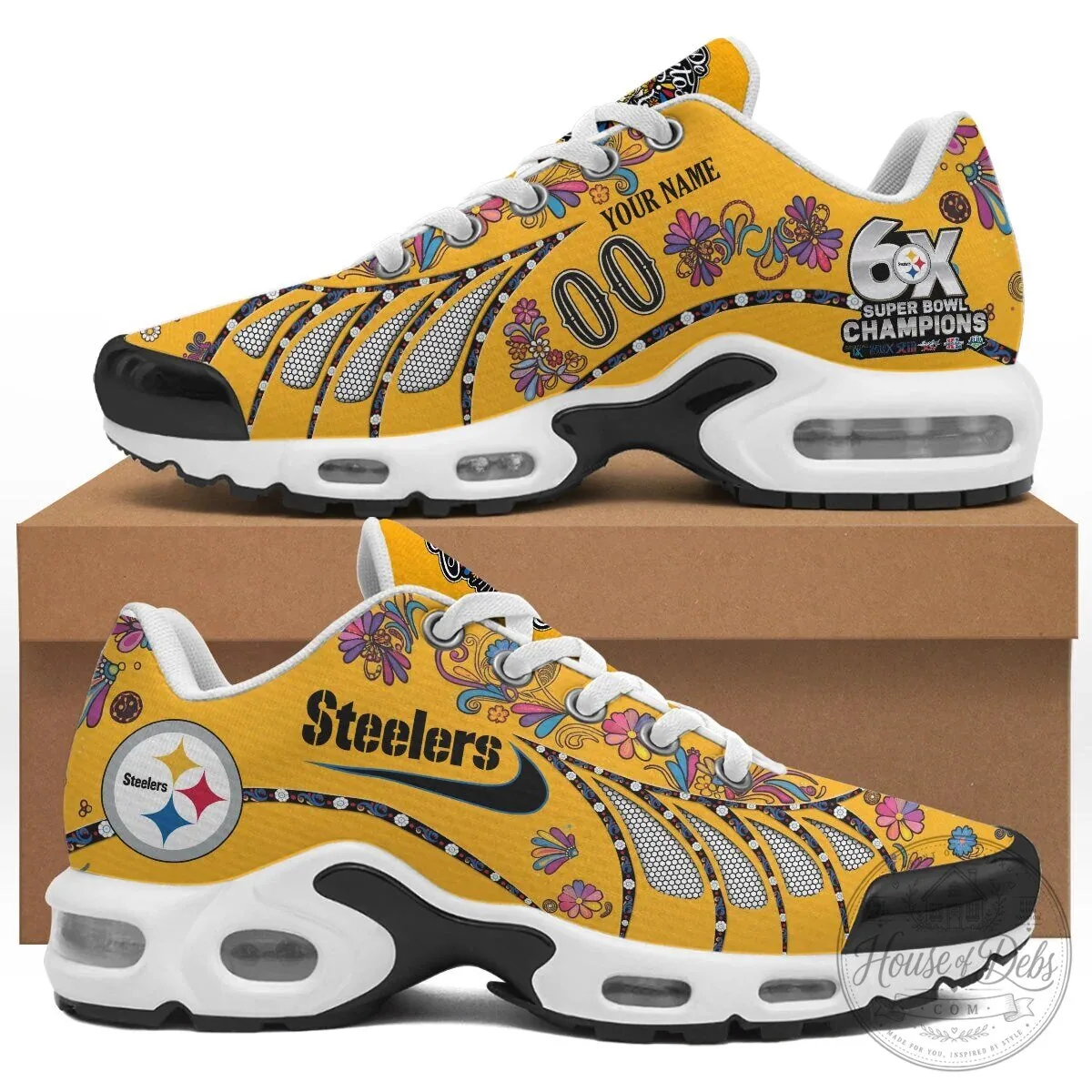 Pittsburgh Steelers Day of the Dead Edition Custom Sport Shoes 7 Pittsburgh Steelers Day of the Dead Edition Custom Sport Shoes