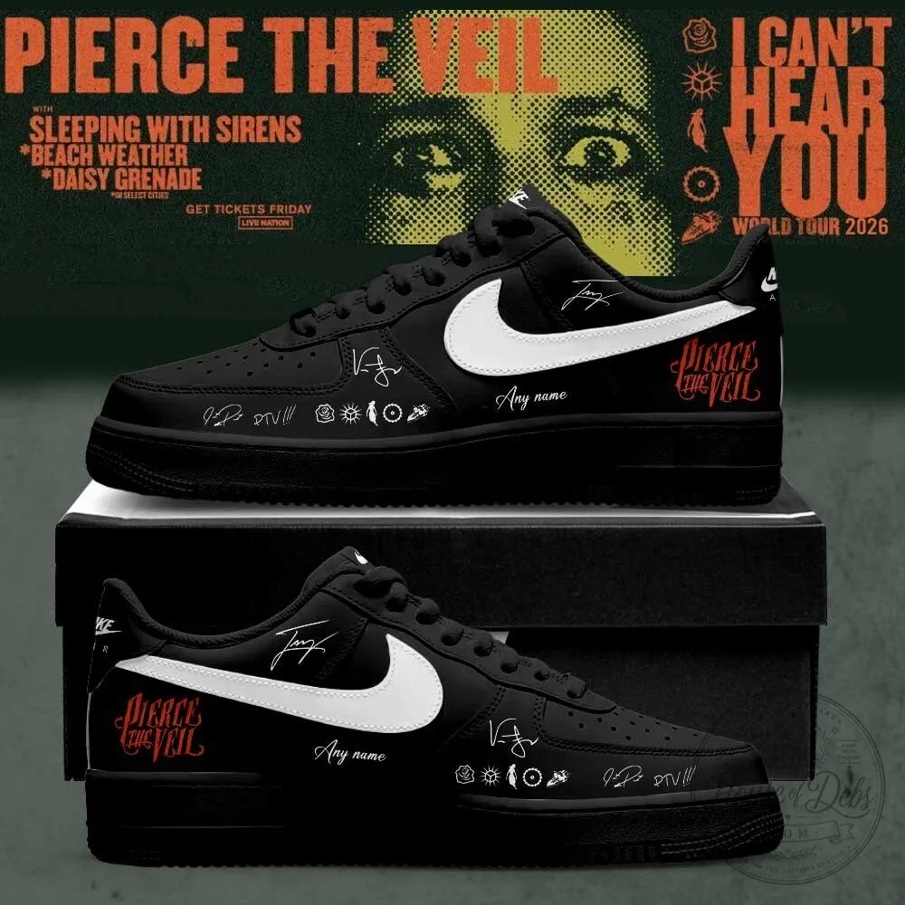 Custom Black Shoes for the 2026 World Tour: Pierce the Veil I Can't Hear You