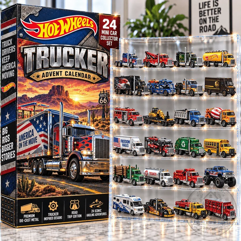 Hot Wheels Trucker Advent Calendar 24 Mini Car Collector Set 2D Hot Wheels Trucker Advent Calendar 24 Mini Car Collector Set 2D