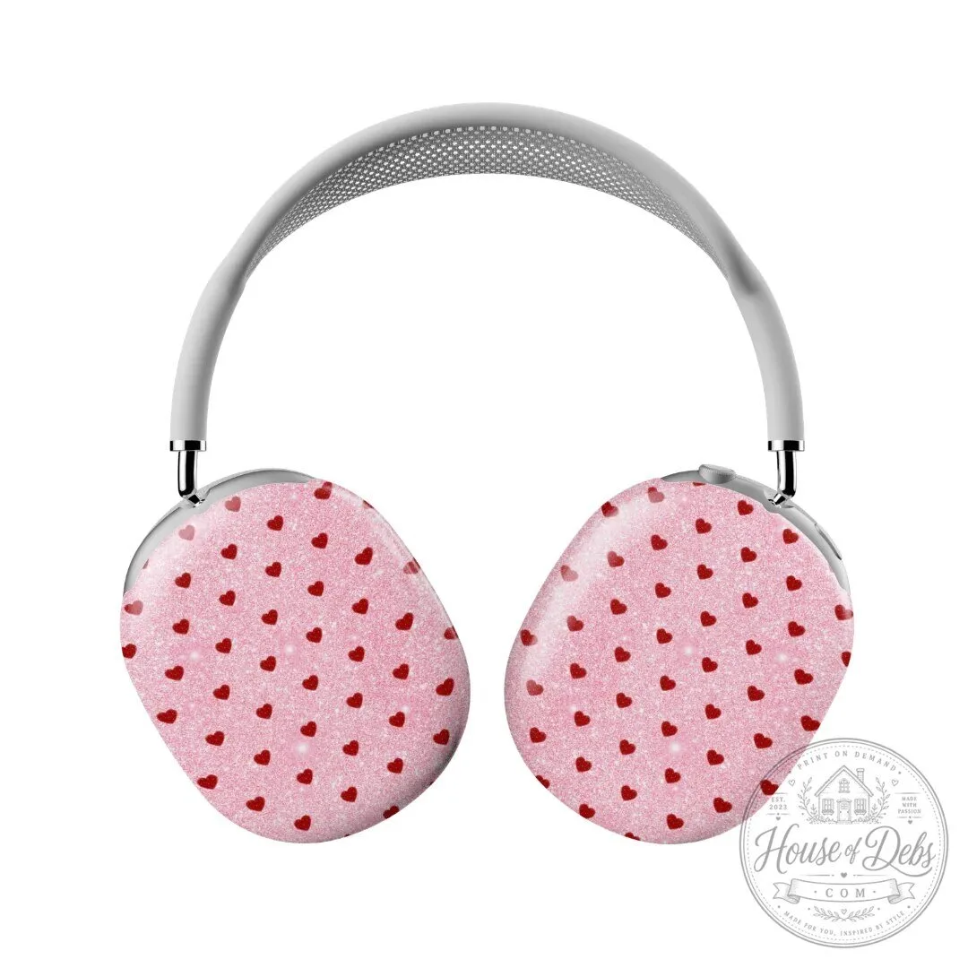 Sweethearts Glitter Pink Hearts Apple AirPods Max Case